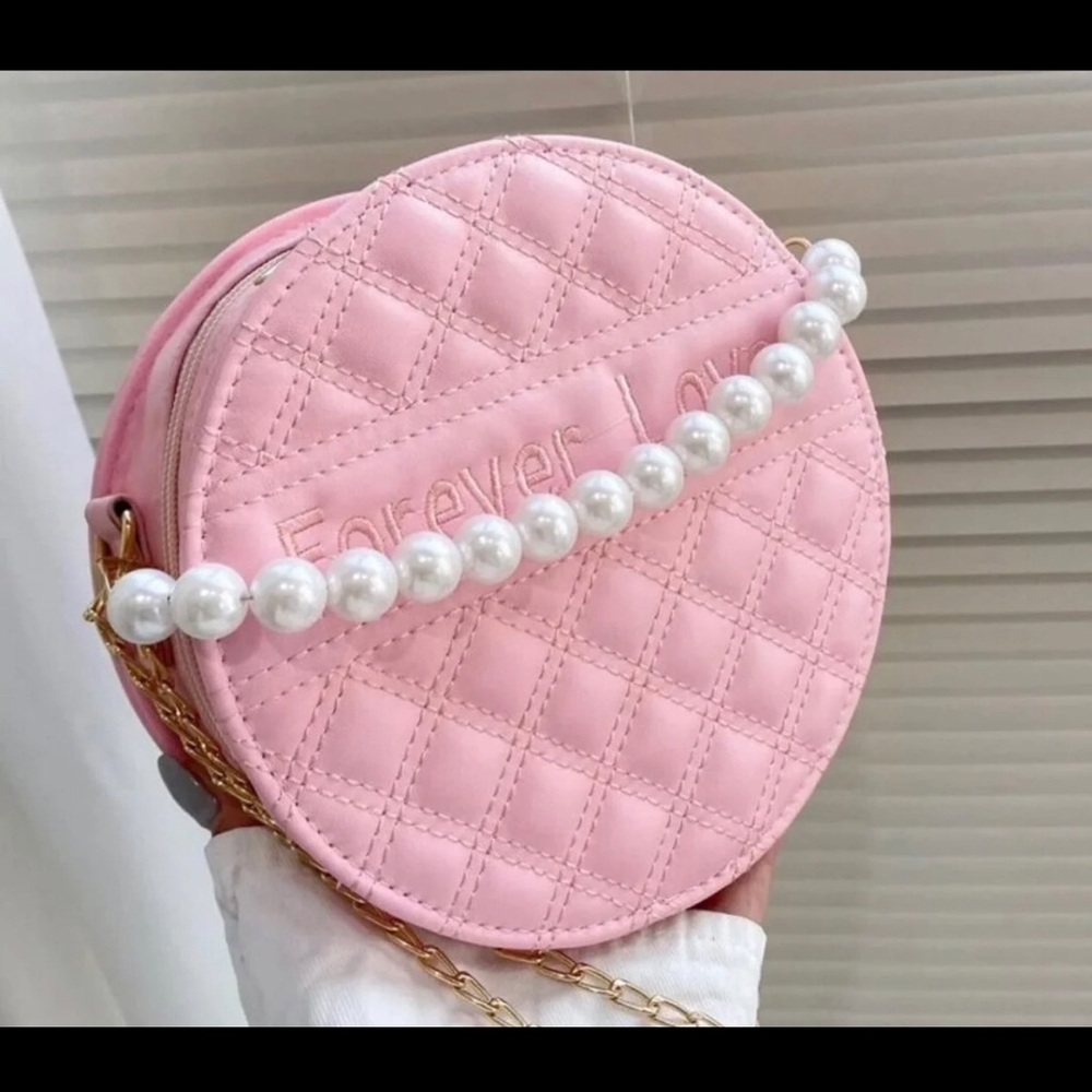 Pink Round Crossbody Bag